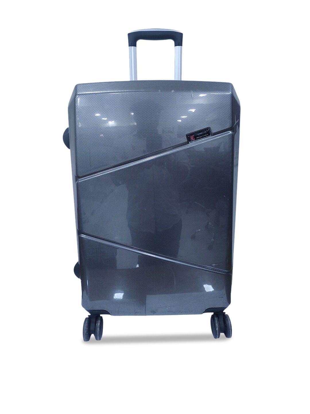 swiss military textured hard-sided small trolley suitcase