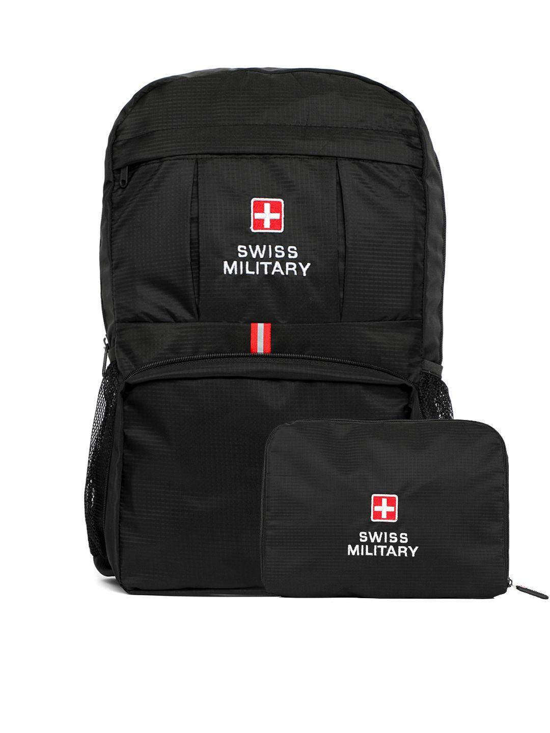 swiss military unisex black solid backpack