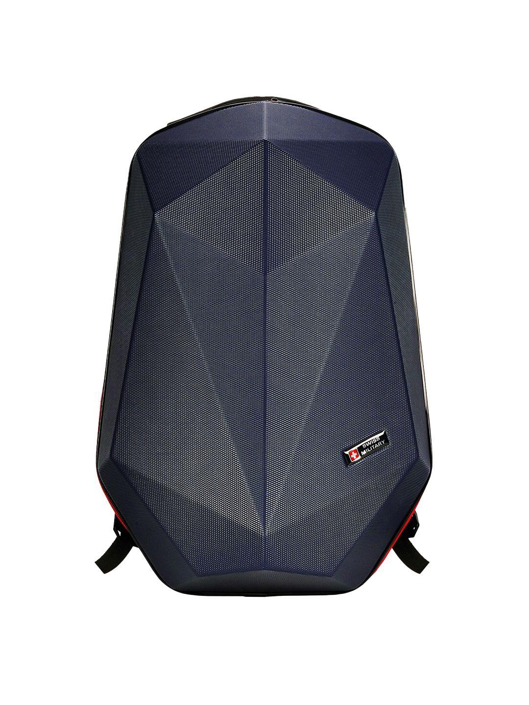 swiss military unisex blue & red tasselled backpack with anti-theft
