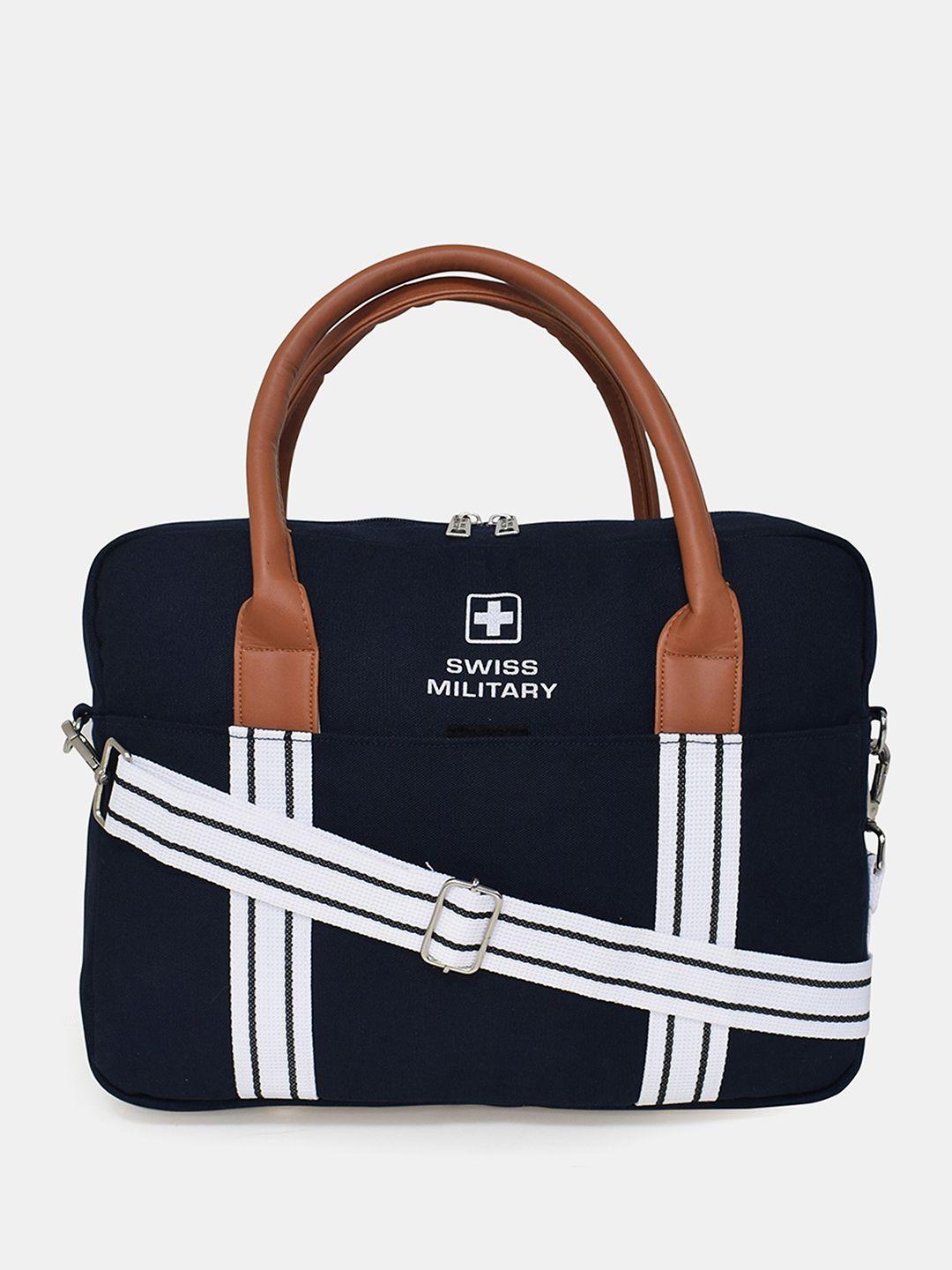 swiss military unisex striped laptop bag 38.1 cm