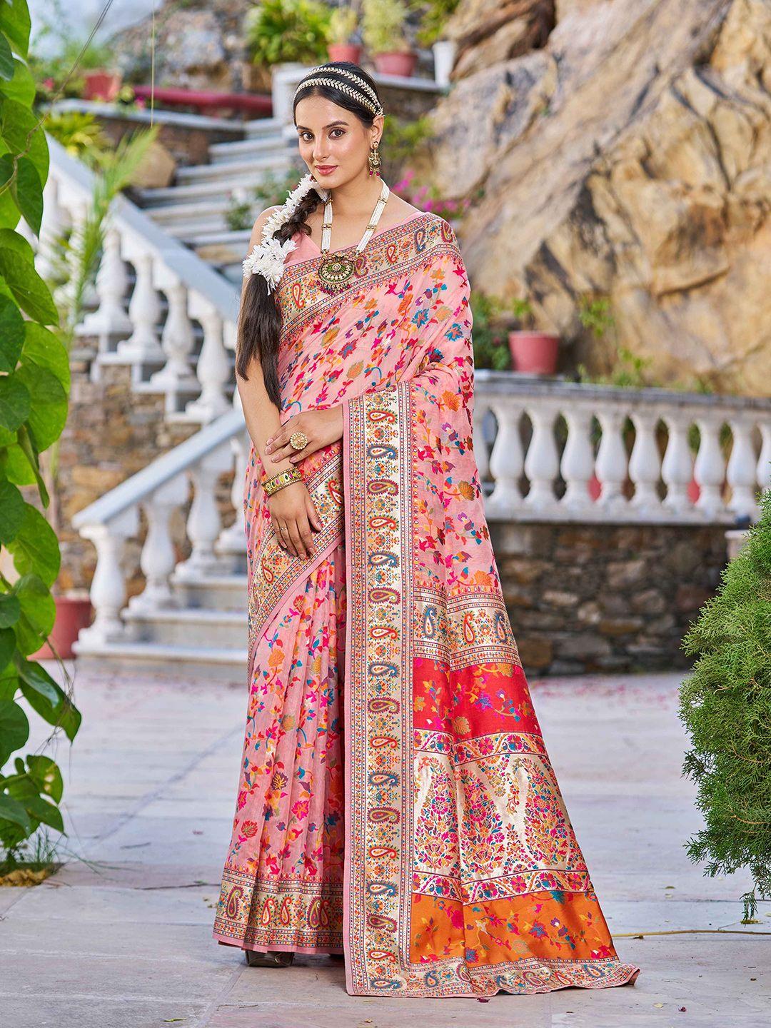 swornof floral woven design zari saree