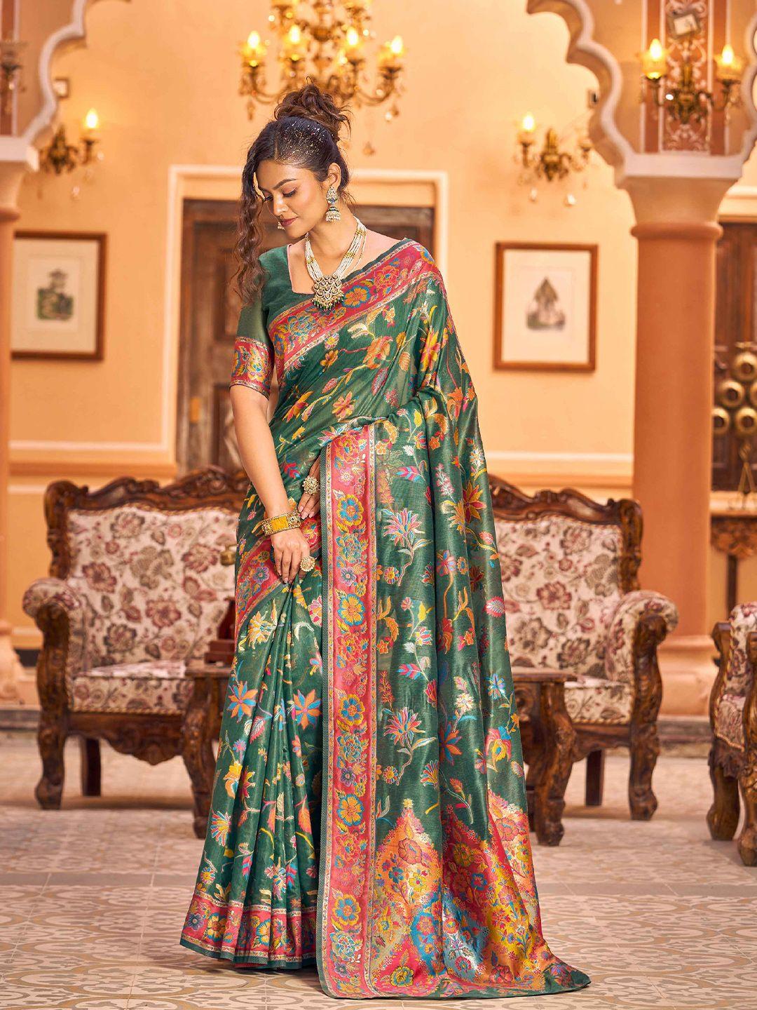 swornof floral woven design zari saree