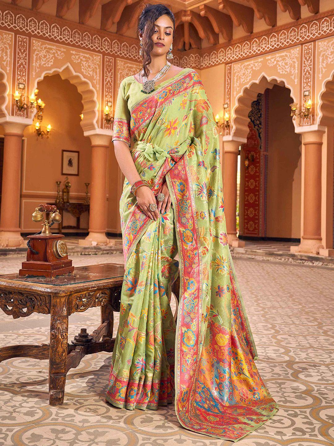 swornof floral woven design zari saree