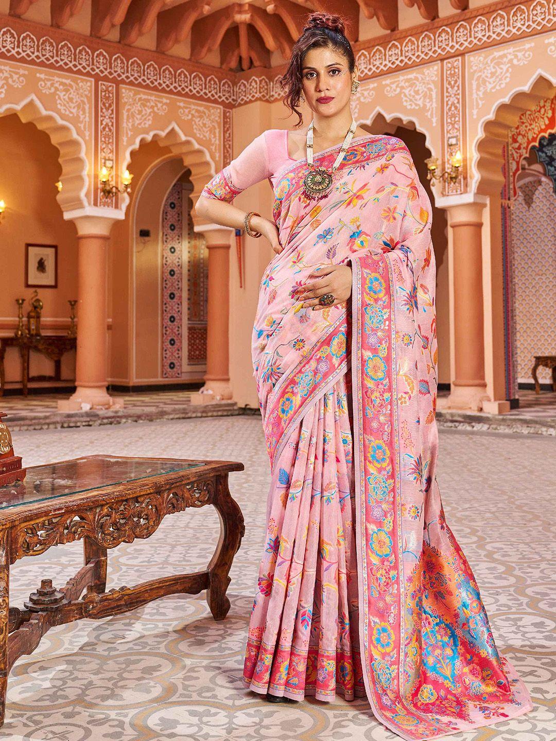 swornof floral woven design zari saree