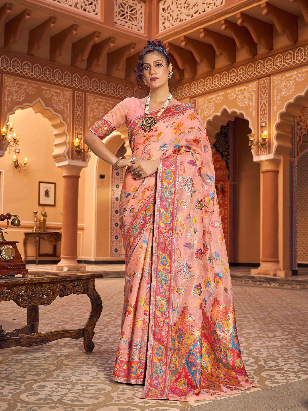 swornof floral woven design zari saree