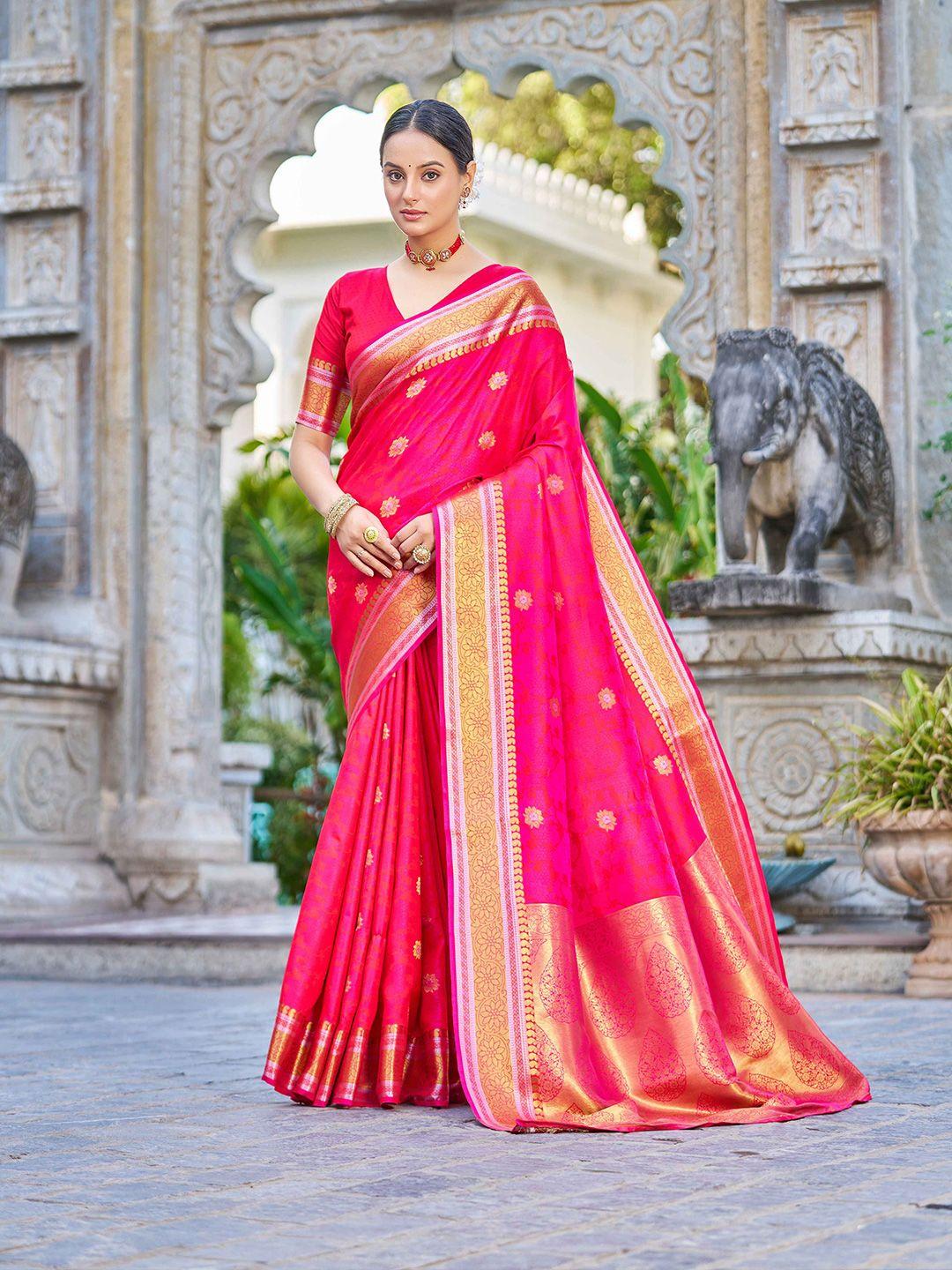 swornof woven design zari silk blend saree