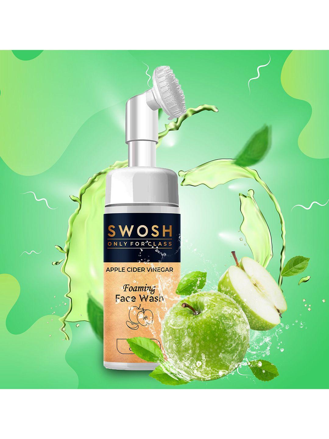 swosh apple cider vinegar foaming face wash for skin glowing - 100 ml