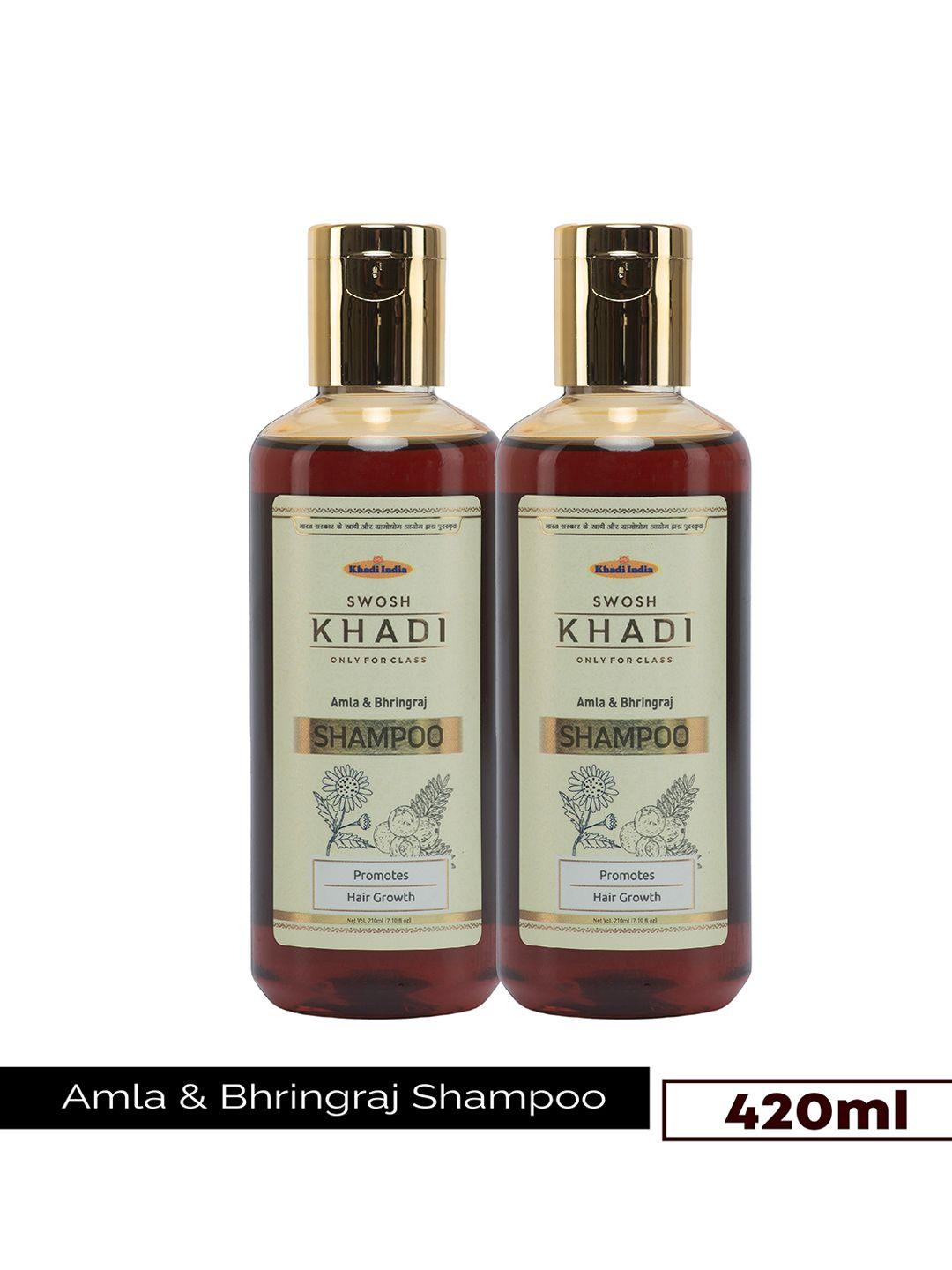 swosh set of 2 khadi amla & bhringraj shampoo for hair growth - 210 ml each