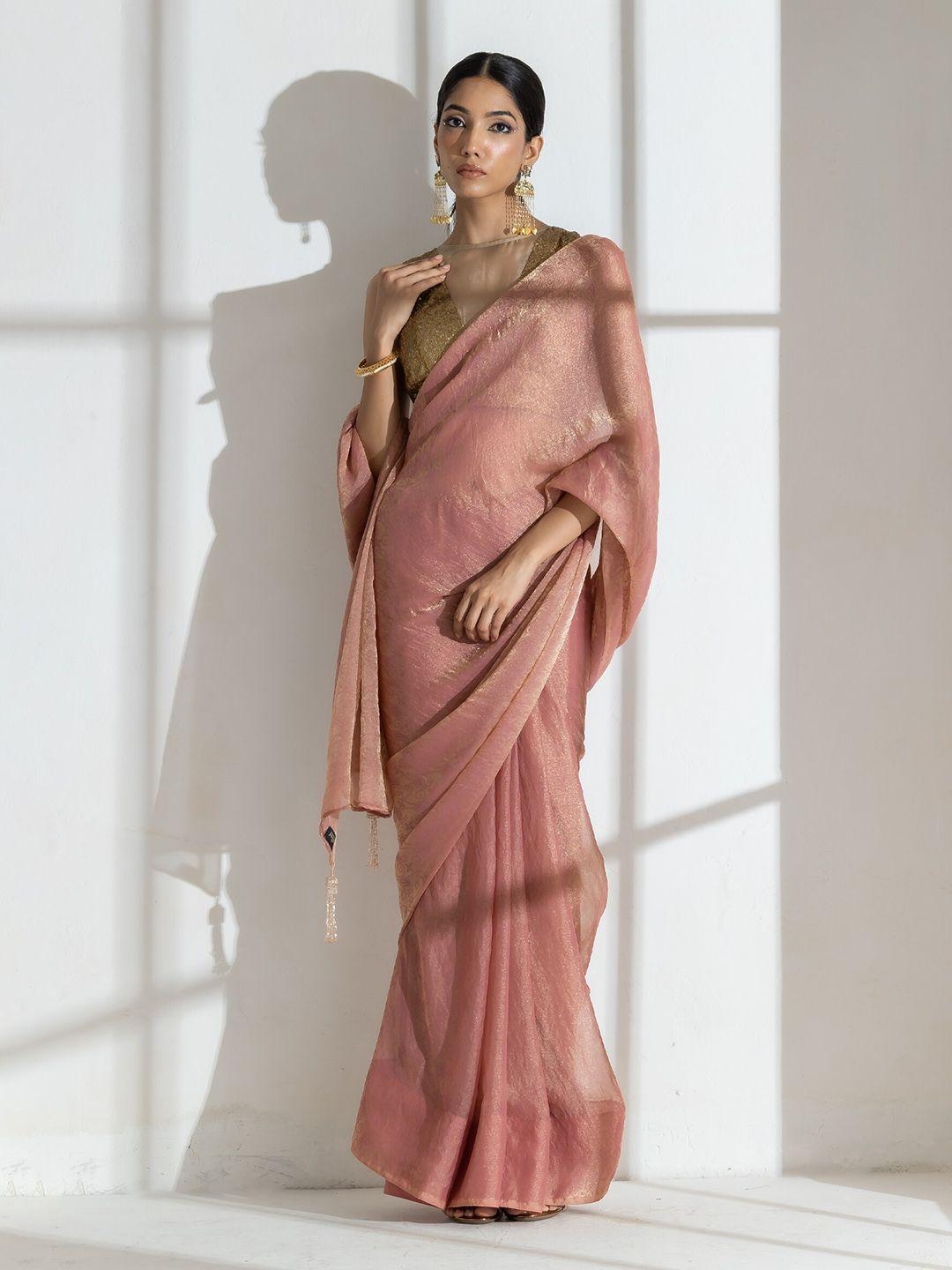 swtantra beads and stones pure chiffon saree