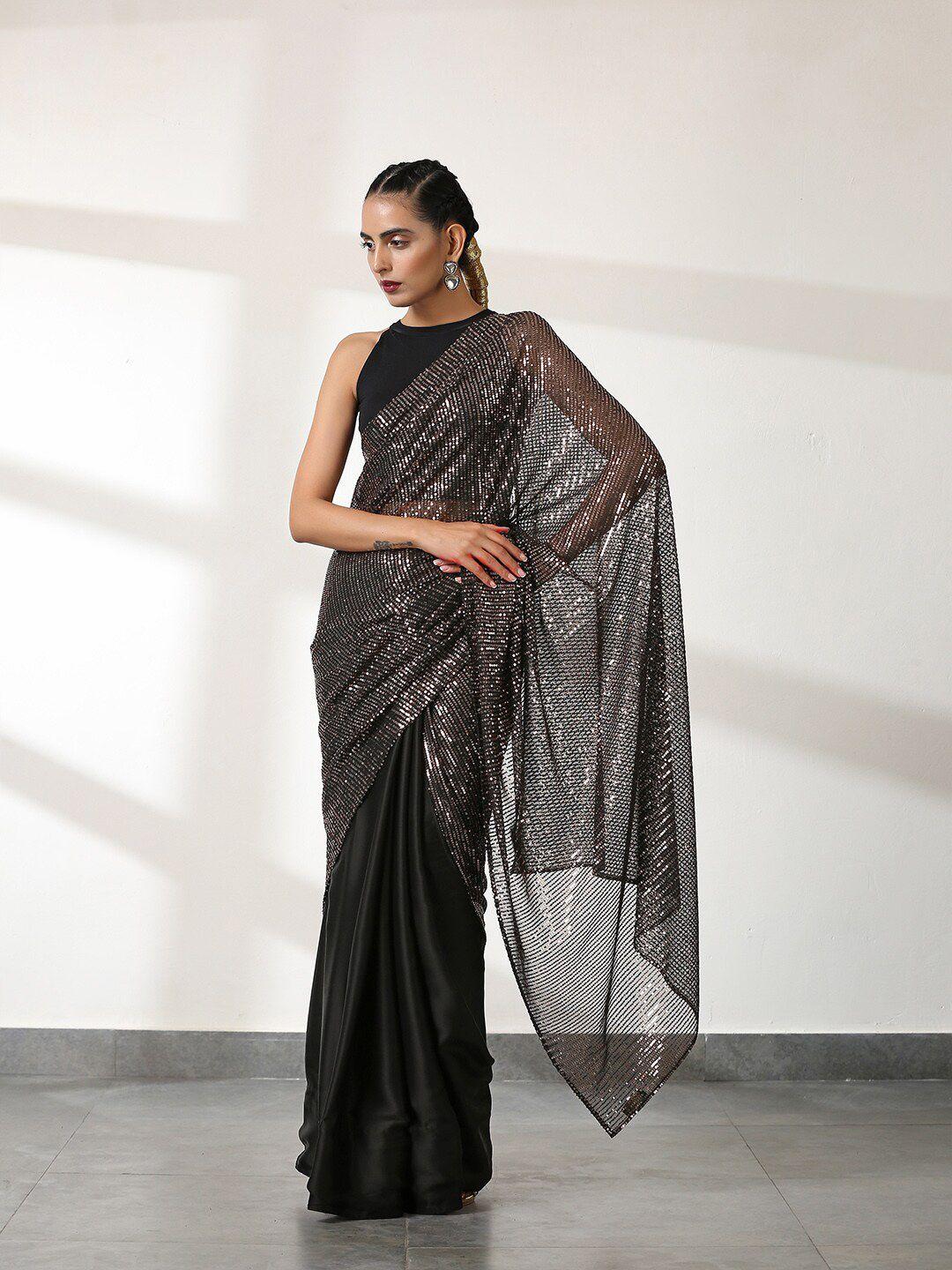 swtantra embellished satin saree