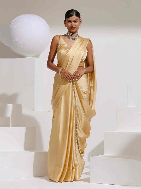 swtantra gold woven saree with blouse