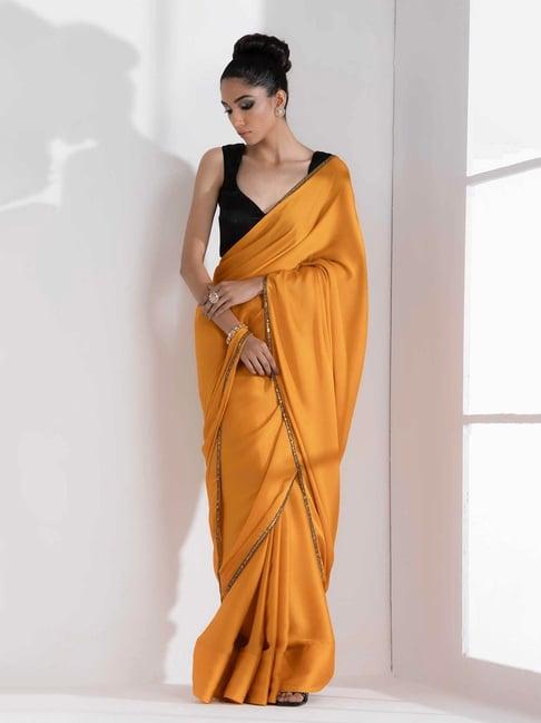 swtantra gold woven saree without blouse