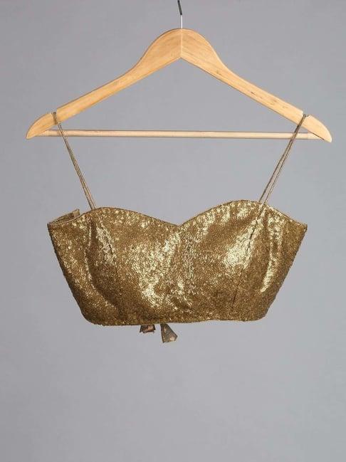 swtantra golden embellished readymade blouse