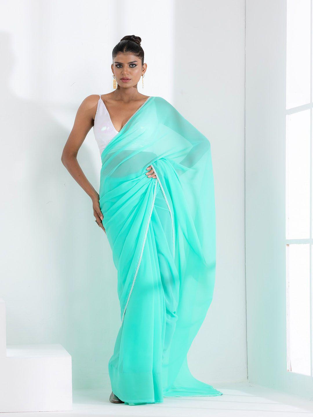 swtantra gotta patti detail poly georgette saree