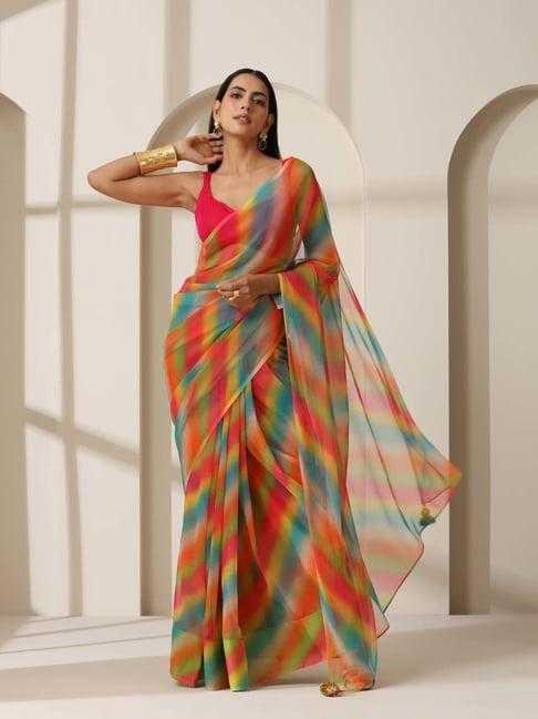 swtantra multicolor printed saree