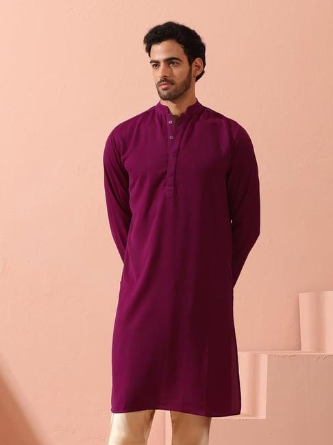 swtantra plum regular fit kurta