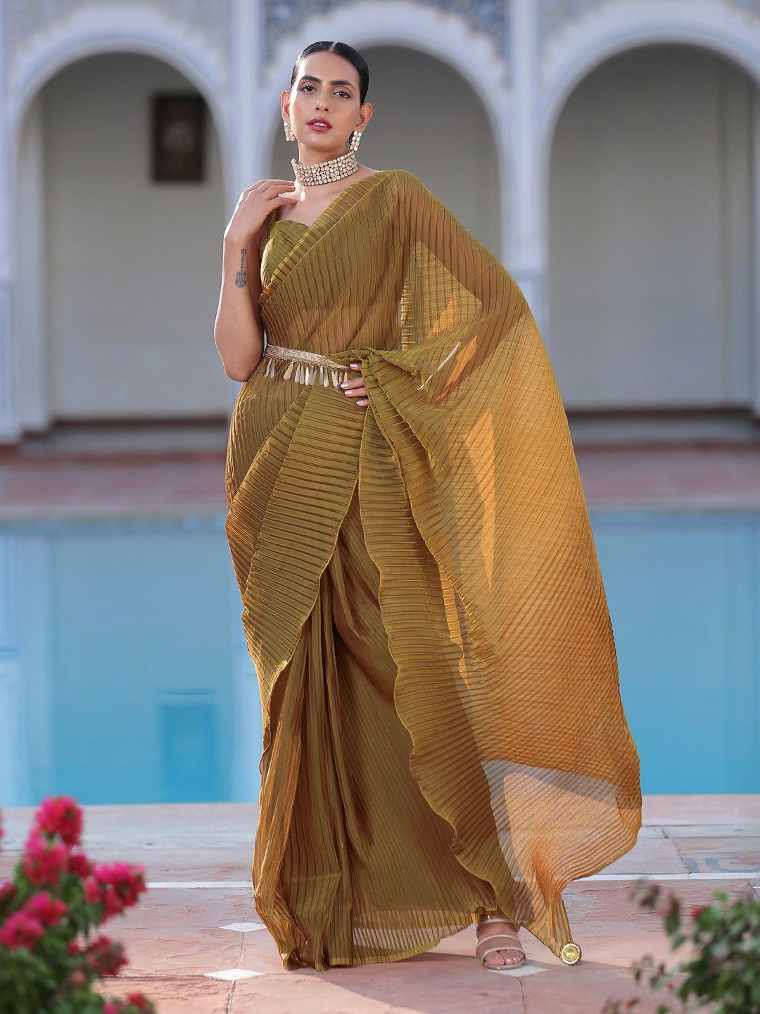 swtantra women gold saree accessories