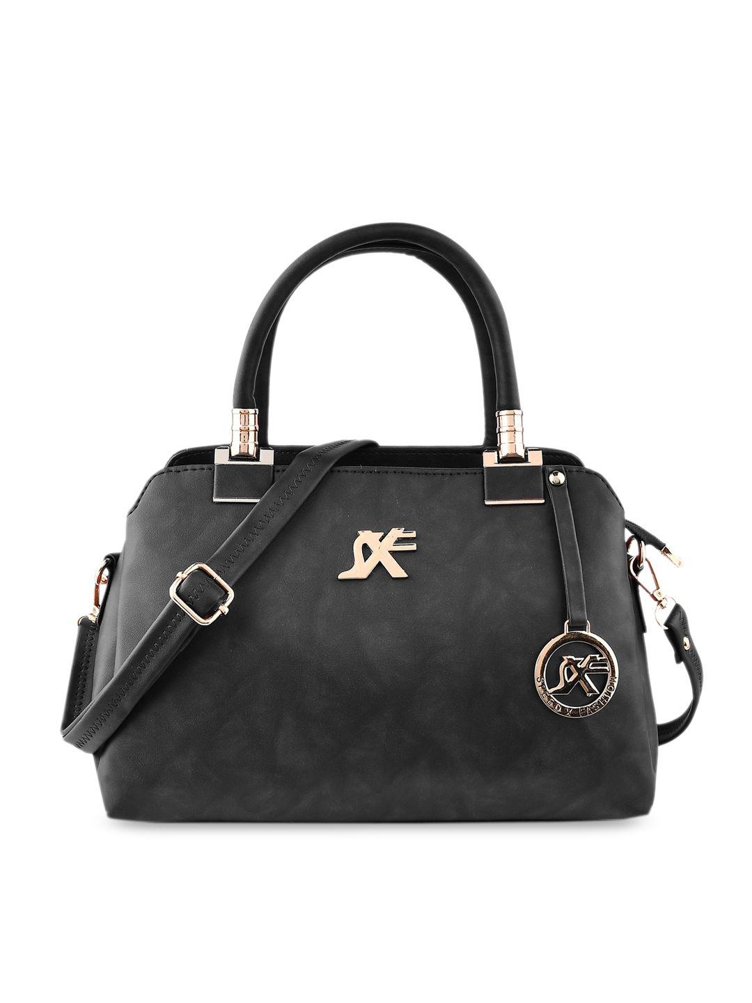 sxf speed x fashion black pu bowling handheld bag with applique