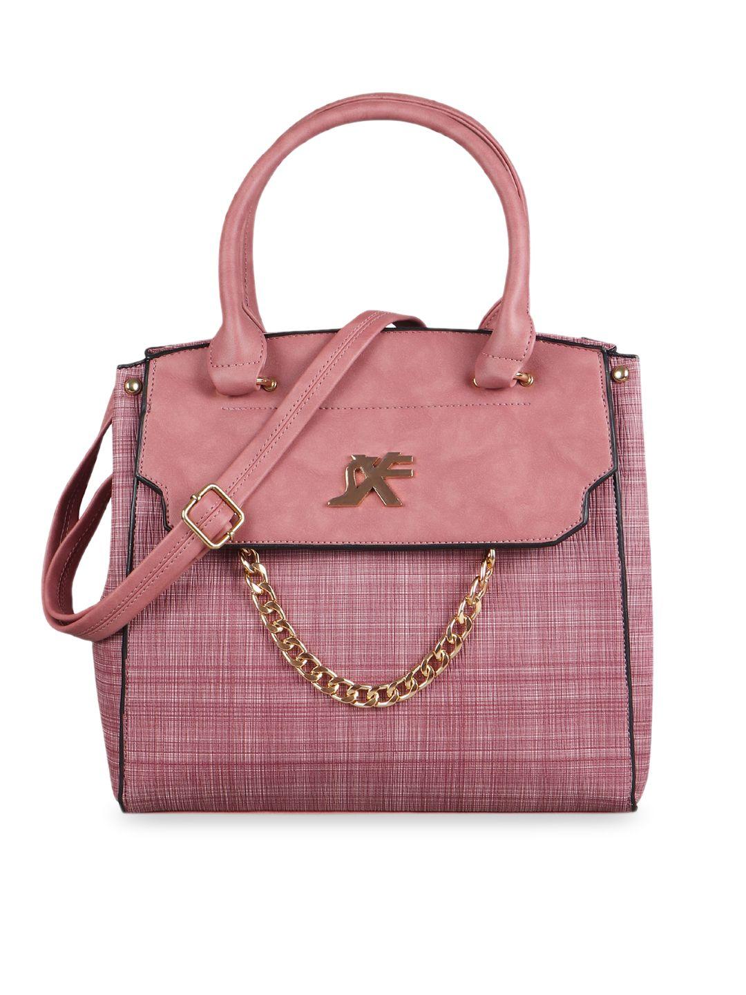 sxf speed x fashion pink checked swagger handheld bag