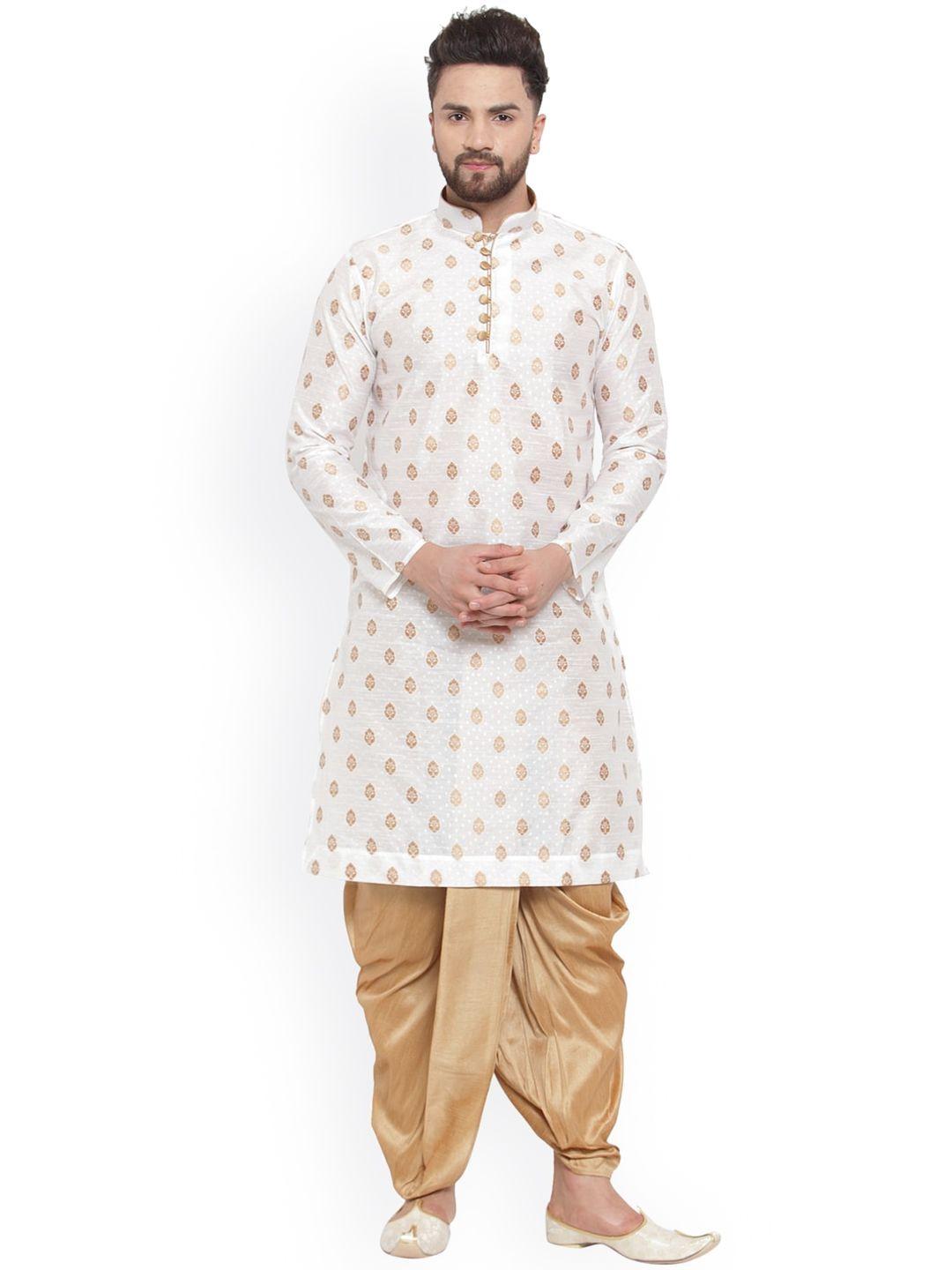 sydney heights ethnic motifs woven design mandarin collar kurta with dhoti pants