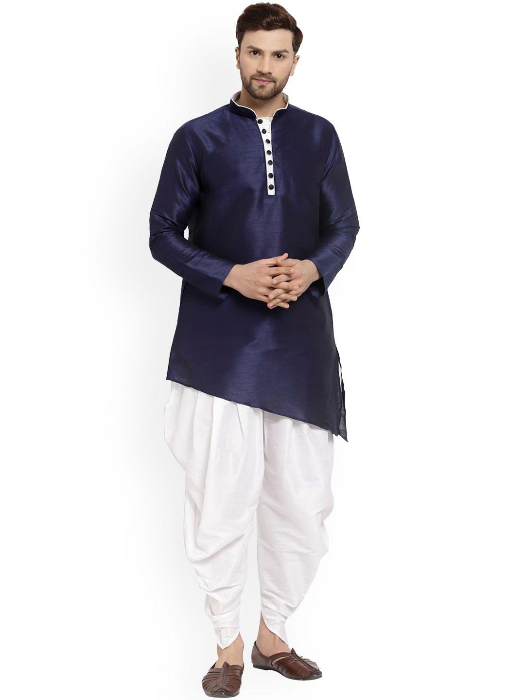 sydney heights mandarin collar asymmetric hemline kurta with dhoti pant