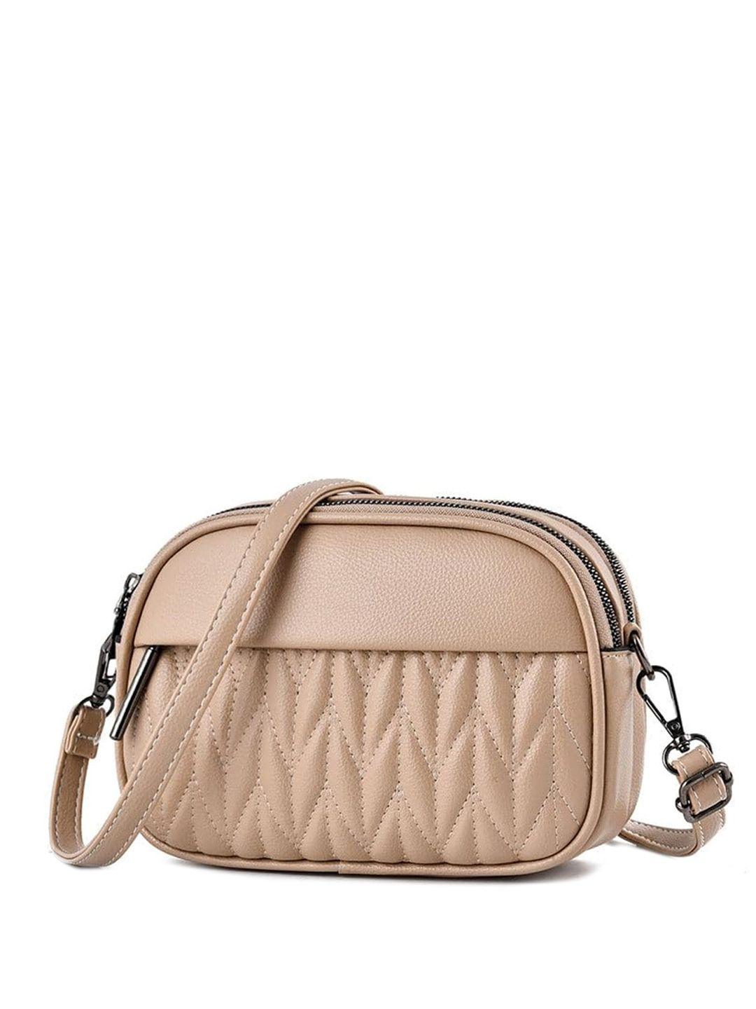 syga leather structured sling bag with quilted
