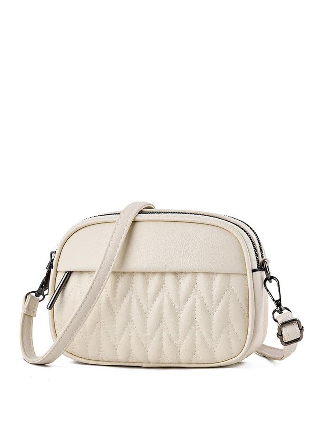 syga leather structured sling bag with quilted