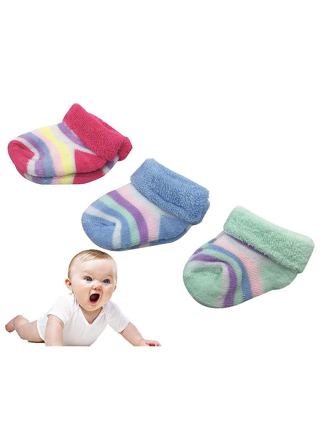 syga infant pack of 3 patterned organic cotton ankle-length socks