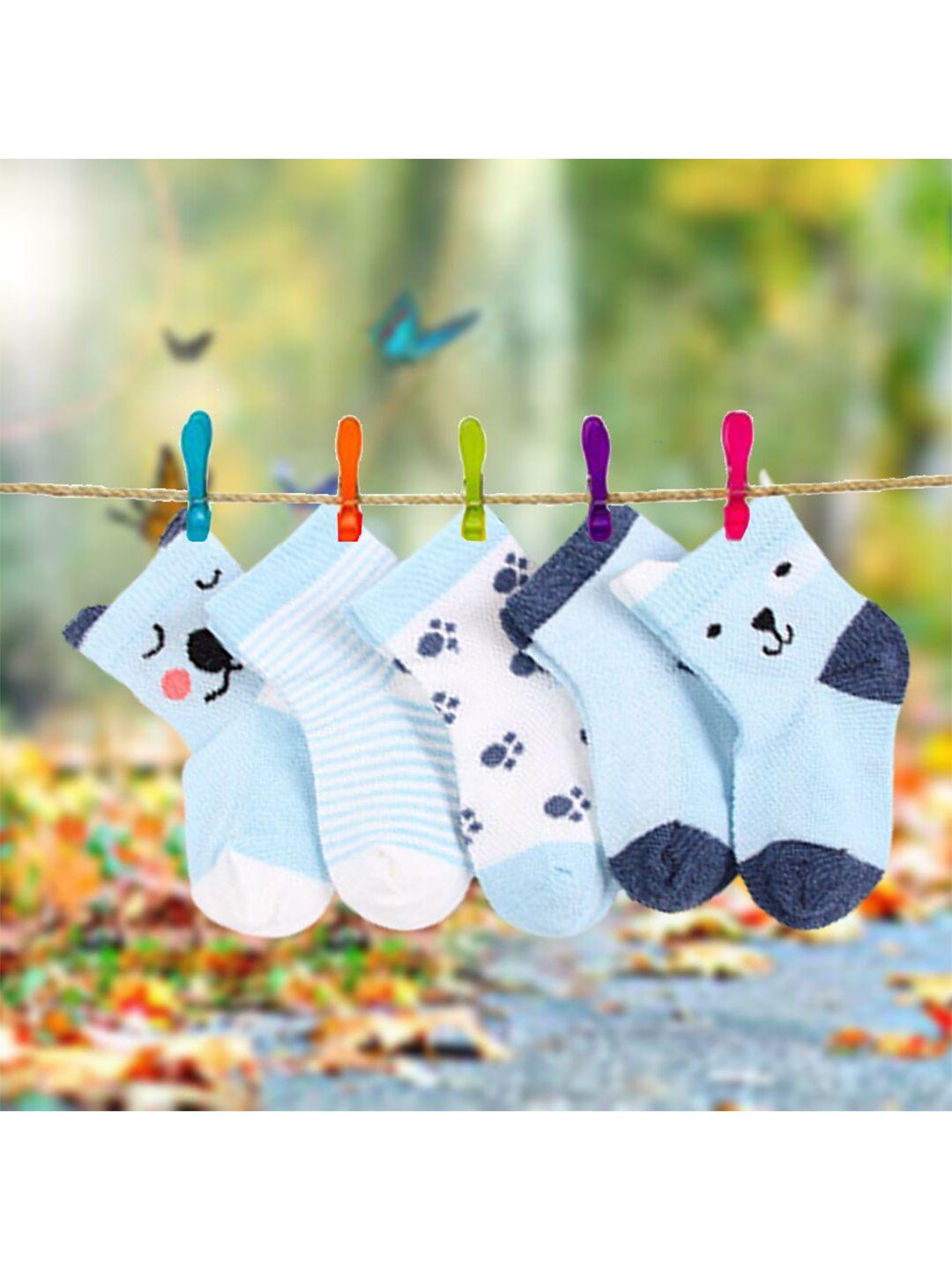 syga kids blue & white set of 5 socks