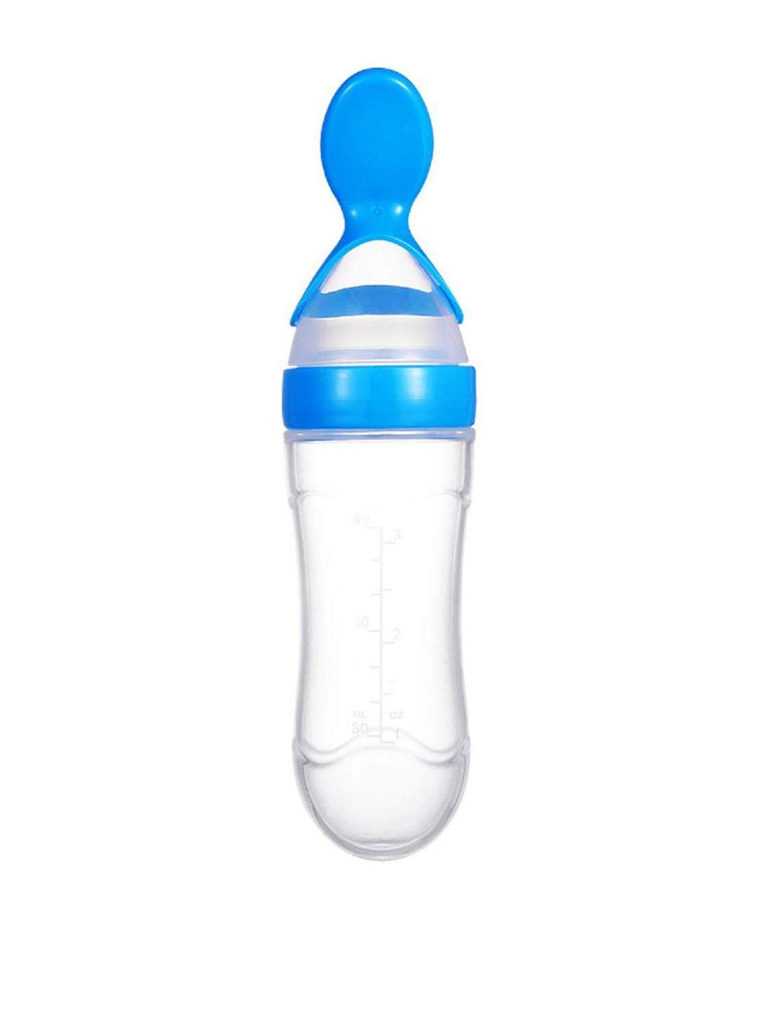 syga kids blue bpa free silicone spoon feeding bottle