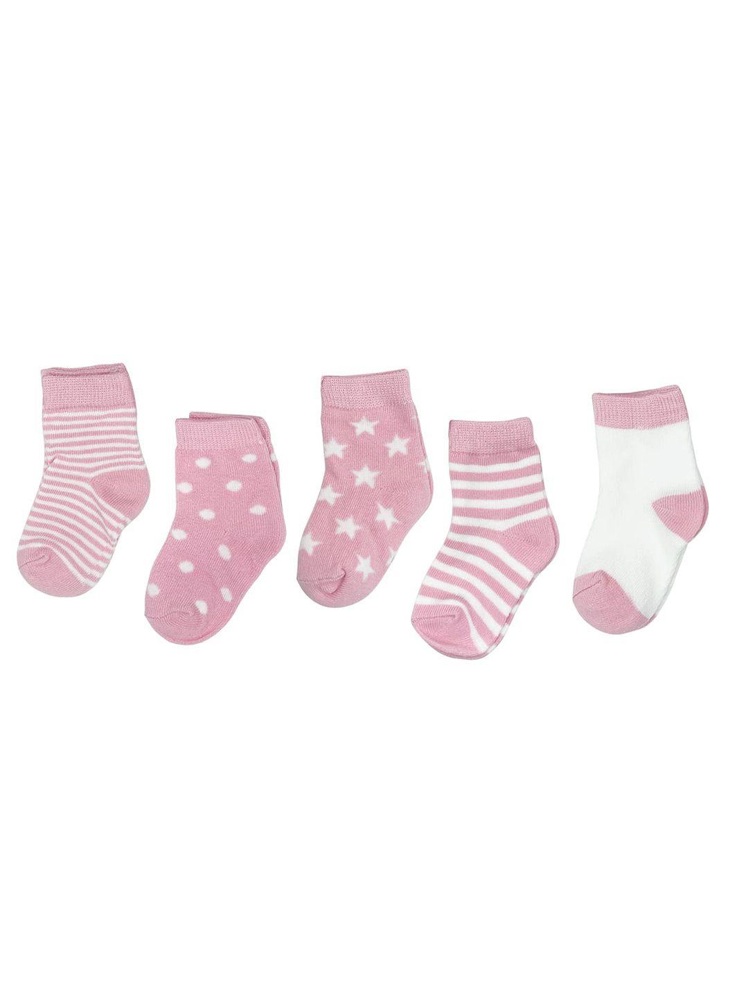 syga kids pack of 5 patterned cotton ankle-length socks