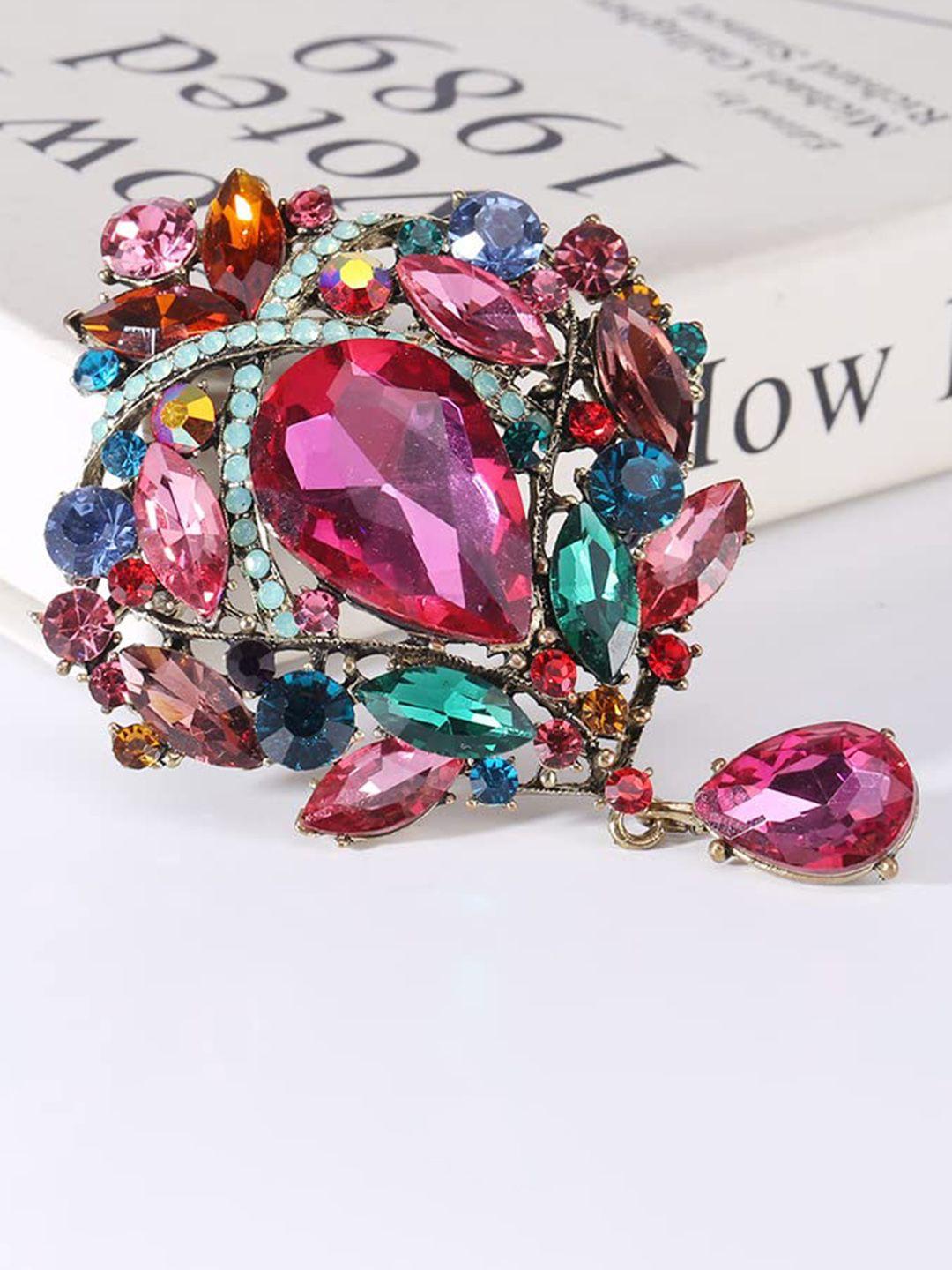syga rhinestone  gorgeous luxury flower colorful  brooch