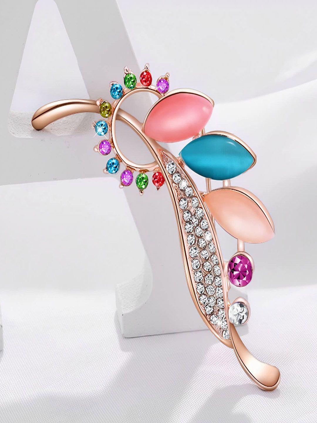 syga stones studded floral-charm brooch