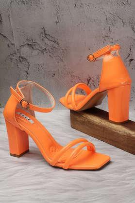 synthetic-buckle-women's-party-wear-sandals---orange