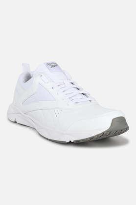 synthetic lace up men's casual shoes - white