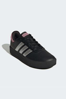 synthetic lace up women's sport shoes - black