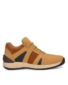 synthetic leather lace-up casual shoes