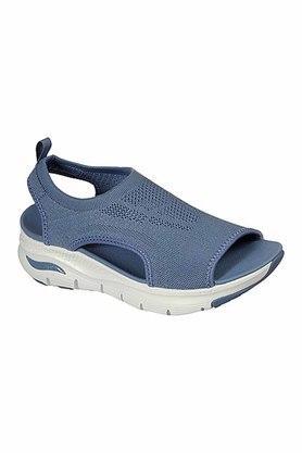 synthetic slip on womens casual sandals - slate