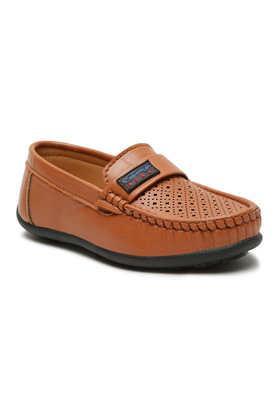 synthetic slip-on boys casual wear loafers - tan