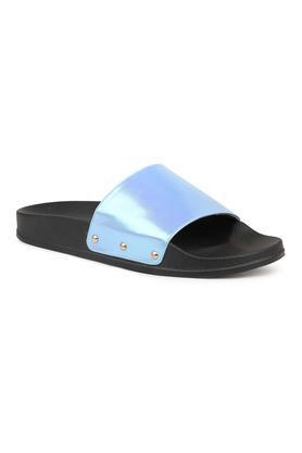 synthetic slip-on women's casual wear sandals - blue