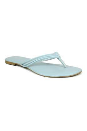 synthetic slip-on women's casual wear sandals - light blue
