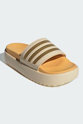 synthetic slip-on women's casual wear slides - yellow