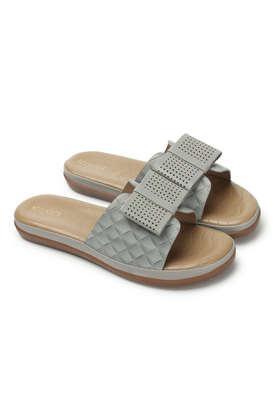 synthetic slipon women's casual sandals - grey