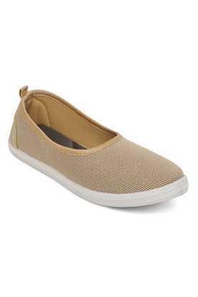 synthetic slipon women's casual sneakers - natural