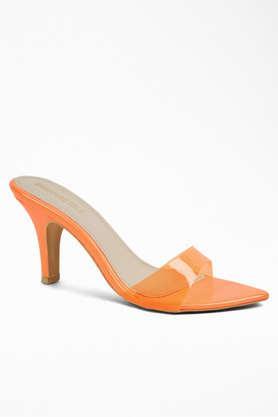 synthetic-slipon-women's-casual-wear-heels---orange