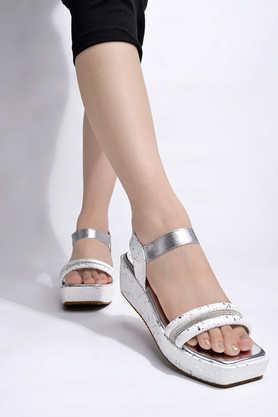 synthetic slipon women's casual wear sandals - grey