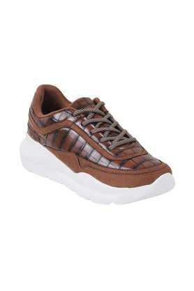synthetic slipon women's sneakers - brown