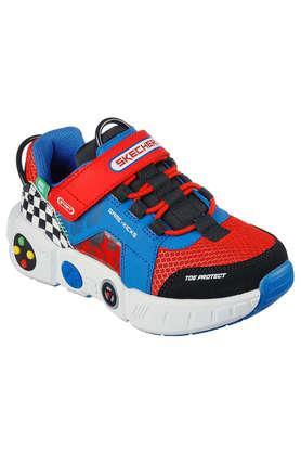synthetic velcro boys sneakers - blue