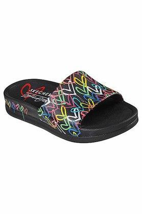synthetic womens casual flip flops - black