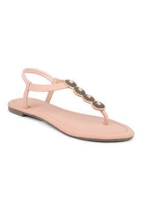 synthetic backstrap women's casual wear sandals - peach